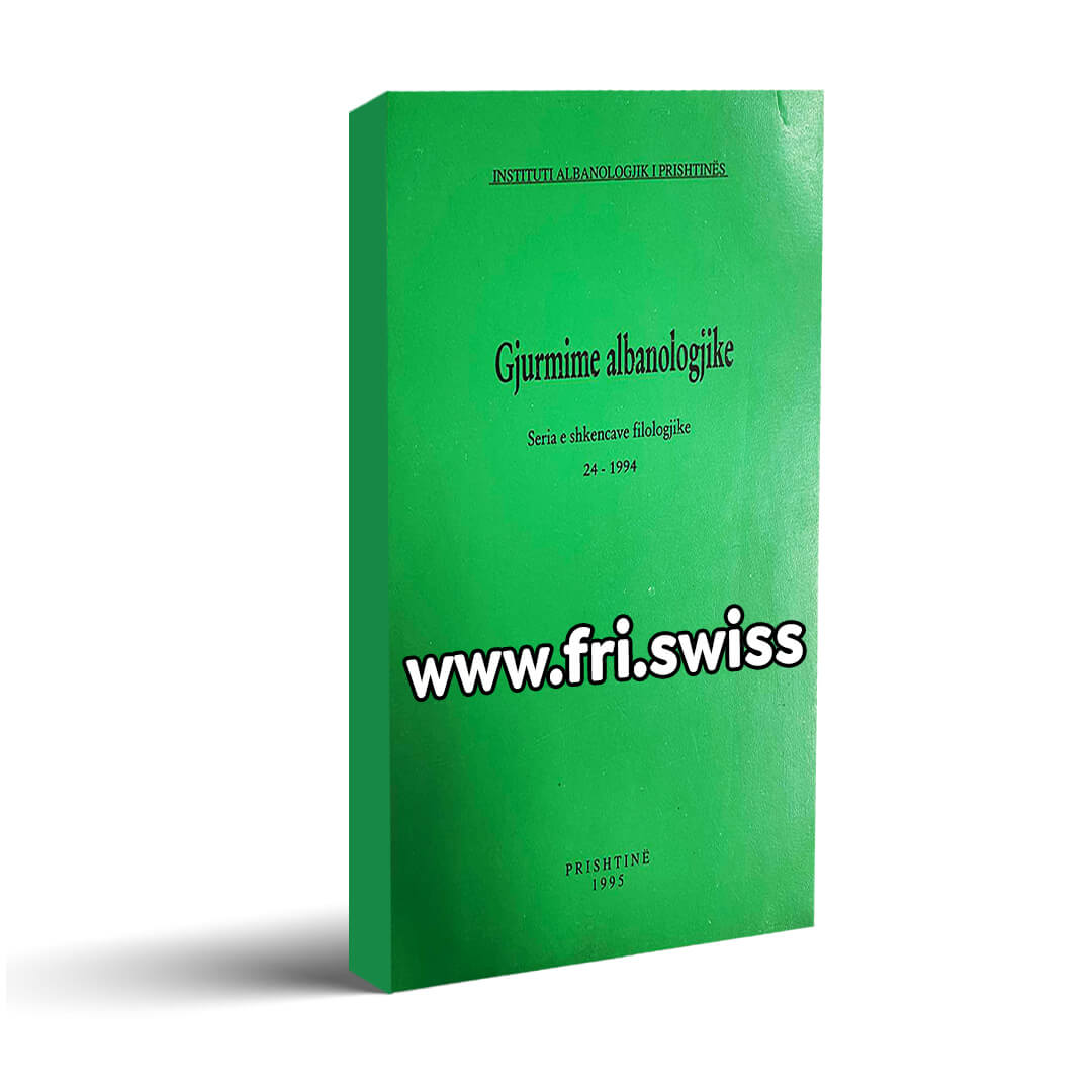 Gjurmime albanologjike - Seria e shkencave filologjike 24-1994