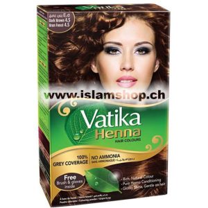 Vatika Dabur Henna kanë për flokë 4.5 – ngjyrë kafe me ekstrakt ulliri 60 g.